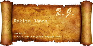 Rakita János névjegykártya